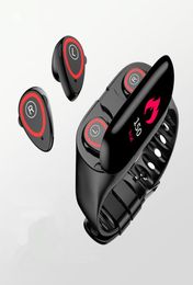 M1 Binaural Smart Bracelet Color Screen Wireless Bluetooth 50 Headphones 2in1 Step Heart Rate Blood Pressure Monitoring Exercis7135824