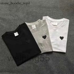 commes des garcon high quality embroidered red heart designer mens tshirt luxury trendy commes des garcon t shirt breathable loose womens cdgs t shirt 3411