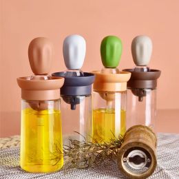 Portable Oil Sauce Spice Bottle Oil Dispenser With Silicone Brush For Cooking Baking BBQ Seasoning Kitchen Food Grade Oil Can