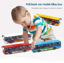 Bus Kids Toys Diecast Inertial Pull Back Car Model Bus School Bus Light Music Children Vehicles Car Educational Toys for Boys
