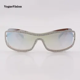 Sunglasses Silver Metal Frame With Diamond Inlay For Women Butterfly One Piece Pink Mirror Lens Women's Fashion Eyewear