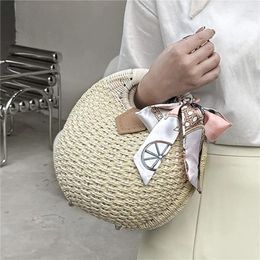 Hobo Holiday Shell Handbags Personality Cute Rattan Bag Casual Small Round Tote Woven Female Fashion Beach