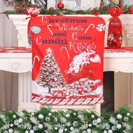 Chair Covers 2pcs Christmas Cover Dining Room Seat Removable Washable Protector Holiday Party