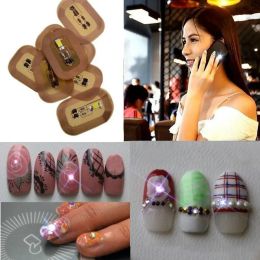 5Pcs NFC Flash Nail Sticker LED Light Flash Party Decor LED Bare Chip Intelligent Luminous Nail Lamp Nail Sticker Enhancement