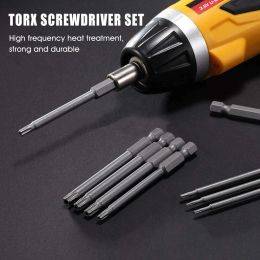 11PCS Torx Head Screwdriver Bit Set Magnetic 1/4" Hex Shank S2 Steel 3 Inch Long Drill Bits Security Torx Bits T6-T40 50/100mm