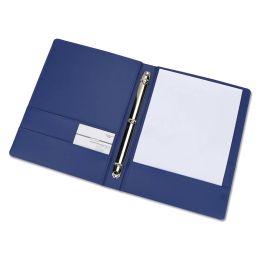 Folder Kingfom PU Leather Looseleaf Paper Ring Binders 3 Rings File Folder with Pocket A4 Document Paper Storage Holder