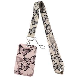 Flutter Butterfly Strap Lanyards for Keys Keychain Badge Holder ID Credit Card Pass Hang Rope Lariat Accessories Gifts