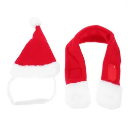 Dog Apparel Santa Claus Costume Pet Christmas Hat Scarf Decor Xmas Handsome For Holiday Party