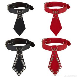 Vintage Steampunk Necktie Choker Collar Necklace Punk Goth PU Leather Choker Necklace Jewellery for Men Women JY29 22 Dropship