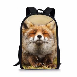 Cute Animal 3D Fox Pattern Backpack Boys Girls Children School Bag Student Book Bag Laptop Bag Teenager Daily Casual Backpack