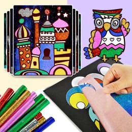 15pcs/20pcs Children DIY Shining Magic Transfer Colourful Sticker DIY Handmade Painting Crafts for Kids Arts Crafts Toys Gift