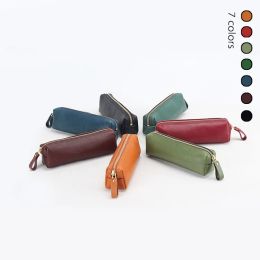 Bags New vegetable tanned leather handmade stationery pencil case multicolor functional trend leather pencil case wholesale