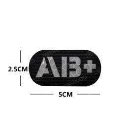 Blood Type A- B O AB NEG Negative Reflective Infrared IR Patch Glow in Dark Military Tactical Applique Multicam Hook Loop Badge