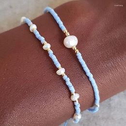 Link Bracelets Go2boho Pearl Beaded For Women Boho Bohemia Jewellery Glass Beads Handmade Adjustable Tiny Bracelet 2024 In