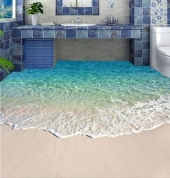 Selfadhesive Floor Mural Po Wallpaper 3D Seawater Wave Flooring Sticker Bathroom Wear Nonslip Waterproof Wall Papers9310548