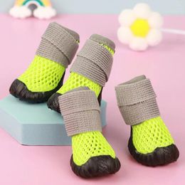 Dog Apparel 4Pcs Pet Foot Cover Stylish Net Hollow Out Summer Ultra-light Rain Boots Supplies Shoes Booties