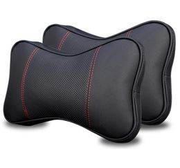 Seat Cushions 2 Packs Car Headrest Pillow Memory Foam Cushion With PU Cover Neck Support For Black Red7280009