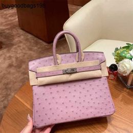 Designer Bags Ostrich Handbags Tote Bag Family Highend Handmade Wax Sewing Bag South Africa Kk Skin Womens Handbag Luxury