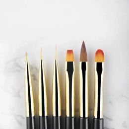 1/3Pcs Acrylic French Stripe Nail Art Liner Brush 3D Tips Manicuring Ultra-thin Line Drawing Pen UV Gel Brushes Painting Tools