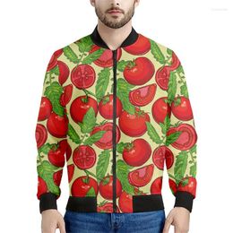 Men's Jackets Cute Tomato 3d Printed Zipper For Men Women Spring Autumn Sweatshirt Casual Loose Coat Long Sleeve Zip Up Bomber Jacket