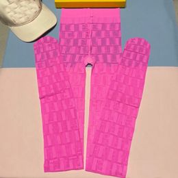 Pink pantyhose sexy tights designer stockings women hosiery high elastic leggings fashion luxury stocking girl underwear high quality pantyhoses with box