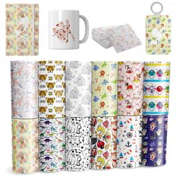 Window Stickers XFX Geometry Sublimation Sheet 12 IN Infusible Transfer Ink Patterns Paper Printable For Mug TShirt