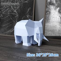 Party Decoration 3D Paper Mould Non-Finished Elephant Model Folding Work DIY Craft Home Desk Floor Decor Figurines Miniatures
