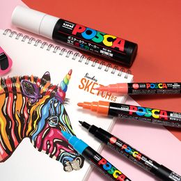 Uni Posca Paint Marker FULL RANGE Bundle Set , Mitsubishi Poster Colour ALL COLOR Marking Pen Medium Point ( PC-5M ) 29 Colours