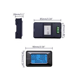 20/100A AC LCD Digital Panel Power Watt Metre Monitor Voltage KWh Voltmeter Ammeter P06S Multifunctional Watt-hour Metre