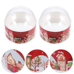 Take Out Containers 5 Sets Christmas Hug Bucket Baking Supplies Handy Gift Case Plastic Go Packing Holder Cake Carrier Food