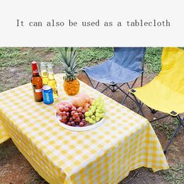 Disposable Yellow And Red Checkered Picnic Mat Outdoor Barbecue Picnic Mat Large Food Stall Tablecloth Restaurant Tablecloth