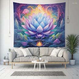 Tapestries Lavender Lotus Flower Wall Tapestry Aesthetic Spiritual Altar Cloth Art Meditation Room & Yoga Studio Decor