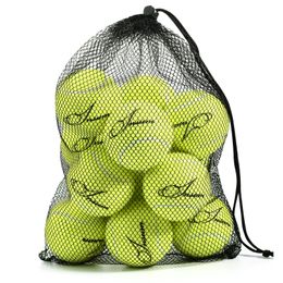 INSUM 12PCS Tennis Balls for Beginner Practice Training Pet Dog Tenis Ball with Mesh Bag Easy Carry 240329