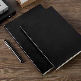 Notebooks Guangbo Softcover Black Notebook A4 Diary Journal Office School Drawing Gift B5 160 Pages Notepad For Business Meeting Travel