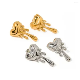 Stud Earrings Uworld Stainless Steel Love Melting Dangle Waterproof Metal Fashion Women Charm Statement Jewelry