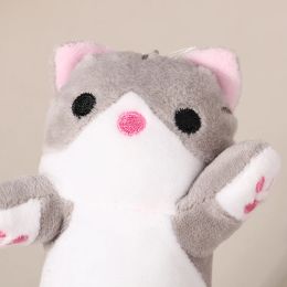 16cm Lovely Long Cat Plush Doll Toys Soft Stuffed Animal Keychain Backpack Pendant Kawaii Keyring for Kids Girls Birthday Gifts
