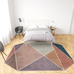 Carpets INS Personality Shaped Carpet Crystal Velvet Geometric Style Non-slip Rug And For Home Living Room/Bedroom/Kitchen Mats