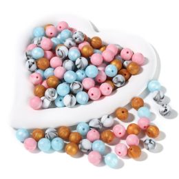 50Pc 12mm 19Color Silicone Round Bead Food Grade Teether Chew Bead For Handmade Baby Pacifier Chain DIY Jewellery Making Accessory