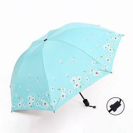 100pcs/lot Umbrella Fruit Folding Fully Automatic Rain and Shine Dual Purpose Male and Female Students Korean Version Sun Shading