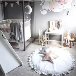 Blankets Children's Baby Game Blanket Lace Solid Colour Crawling Mat Stroller Quilt Air Conditioner Room Decorative