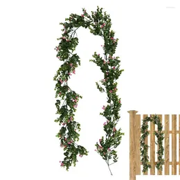 Decorative Flowers Spring Garland Outdoor 5.9 Feet Green Eucalyptus Wreath For Home Decors Adjustable Window