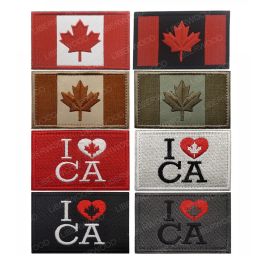 LIBERWOOD Canada Flag Embroidered Patch Maple Leaf Canadian Military Army Multicam Tactical Emblem Backpack Appliques Badge