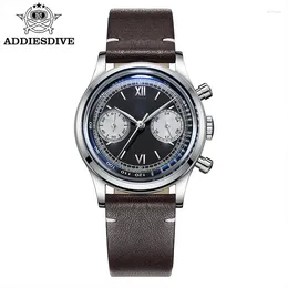 Wristwatches Addies Dive Man High Quality Watch Leather Belt Timing Clocks Multifunctional Chronograph Diving Quartz Relogios Masculino