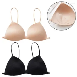 Bras Women Non-steel Ring Gathered Bra Thin Section Without Scar Straps Backless Small Breast Back Row Buckle Lingerie