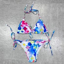 Projektant Luksusowy luksus VV Seksowna moda bikini damskie bikini kąpielowe garnitury lycra trójkąt bikini set wydrukowany litera letnie plaż
