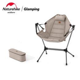 Furnishings Naturehike Outdoor Portable Folding Rocking Chair Multi Angle Adjustable Recliner Camping Chair With Pillow Tourist Beach Chair