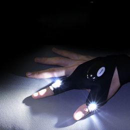 LED flashlight, luminous fishing gloves, emergency repair, night fishing lighting gloves, finger light gloves