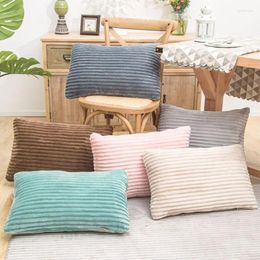 Pillow Rectangular Corduroy Stripes Flannel Pillowcase Solid Color Soft Covers Home Living Room Sofa Decorative Case