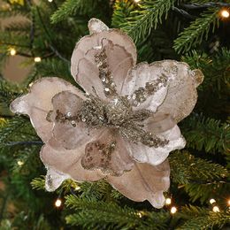 Decorative Flowers Artificial Magnolias Tree Ornaments Christmas Decoration Fake Flower Decor