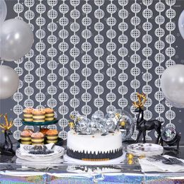 Party Decoration 1x2m Silver Disco Ball Curtain Background Rain Silk For 70s 80s Girl Birthday Bachelorette Theme